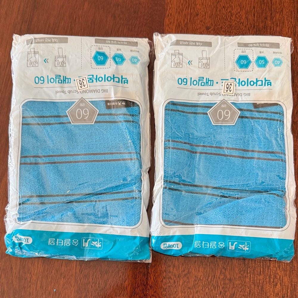 Blue  Korean scrub luffa of 19 pcs